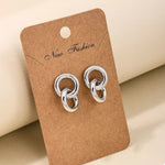 Interlocked Chain Link Stud Earrings