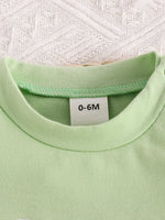 Children's Letter Round Neck Tee and Shorts Set