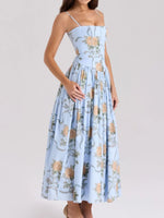 Floral Print Square Neck Cami Maxi Dress - Ladyez