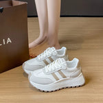 Side Striped Lace Up Platform Athletic Sneakers