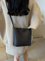 Leather Bucket Crossbody Bag