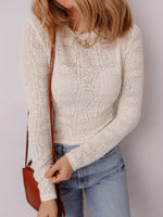 Sheer Lace Long Sleeve Cropped Top