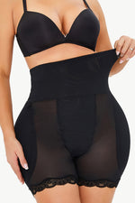 Full Size Lace Trim Pull-On Lifting Shaping Shorts - Ladyez