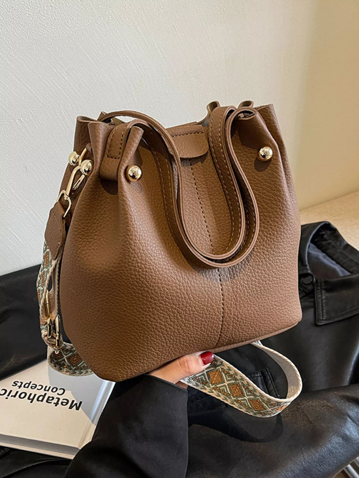 Crossbody Bag with Patterned Strap