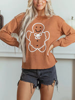 Oversized Drop Shoulder Round Neck Christmas Sweater