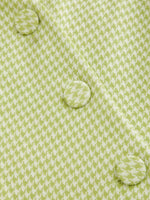 Gingham Button-Front A-Line Mini Dress - Ladyez