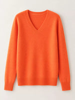 V-Neck Solid Color Sweater
