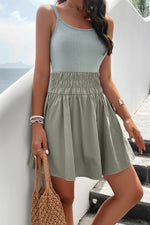 Devine Smocked Scoop Neck Mini Cami Dress - Ladyez
