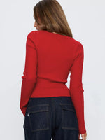 Ribbed Knit Button-Down Cardigan