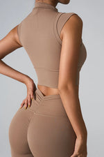 Mock Neck Active Tank - Ladyez