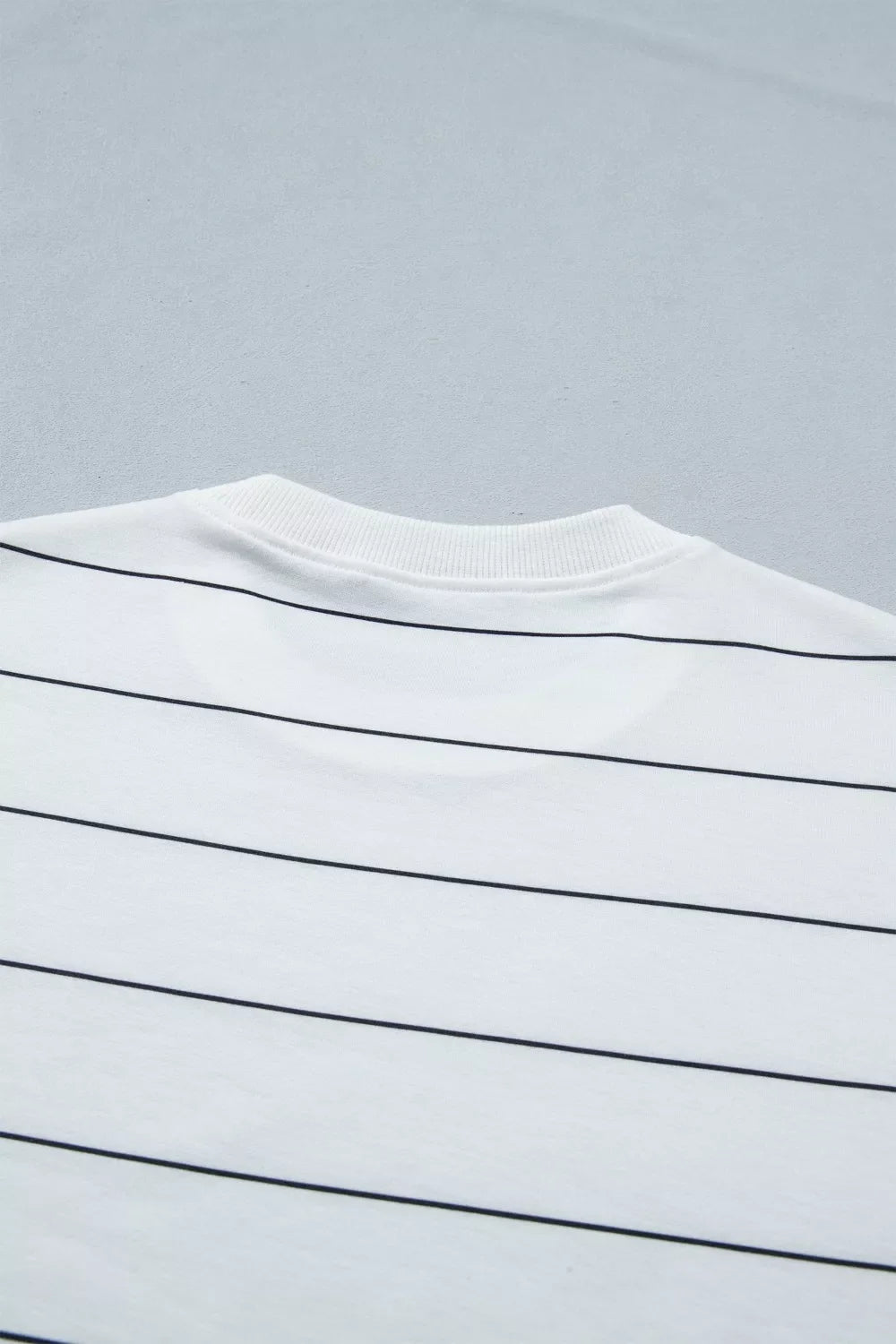 Stripe Half Sleeve Tee and Drawstring Shorts Set