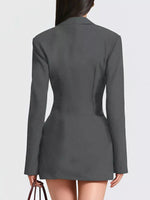 Full Size Blazer-Style Long Sleeve Mini Dress Plus Size