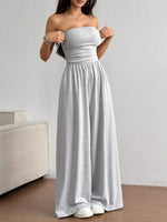 Effortless Chic Tube Top Wide Leg Jumpsuit