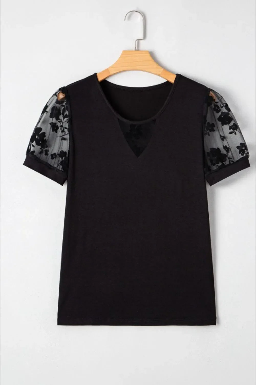 Flora Lace Patchwork Crew Neck Top