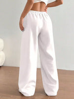 Casual Drawstring High Waist Wide Leg Sweatpants