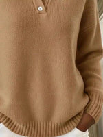 Full Size Button Detail Drop Shoulder Sweater Plus Size