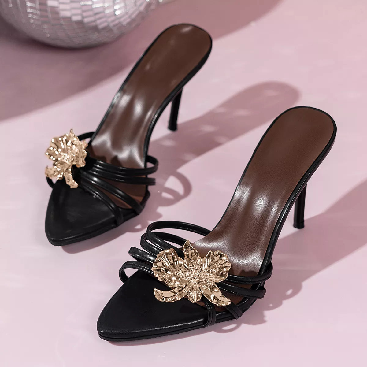 Floral Embellished High Heel Sandals