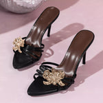 Floral Embellished High Heel Sandals
