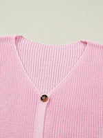 Solid Color Knit V Neck Button Front Sweater Vest