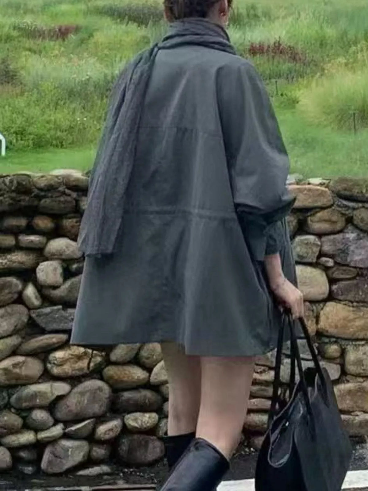 Open Front Long Sleeve Trench Coat