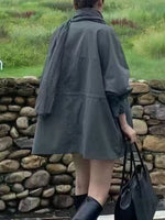 Open Front Long Sleeve Trench Coat