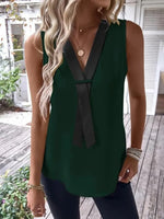 Full SizeV-Neck Contrast Tank Plus Size