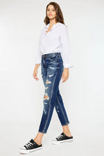 Kancan High Rise Distressed Mom Fit Jeans - Ladyez