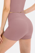 Slim Fit Wide Waistband Sports Shorts - Ladyez