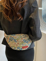 Floral Pattern Wide Strap Crossbody Bag