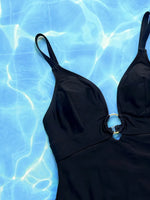 Crisscross Spaghetti Strap Plunge One-Piece Swimwear - Ladyez