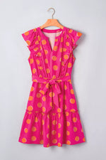 Ruffle Sleeve Polka Dot Mini Dress