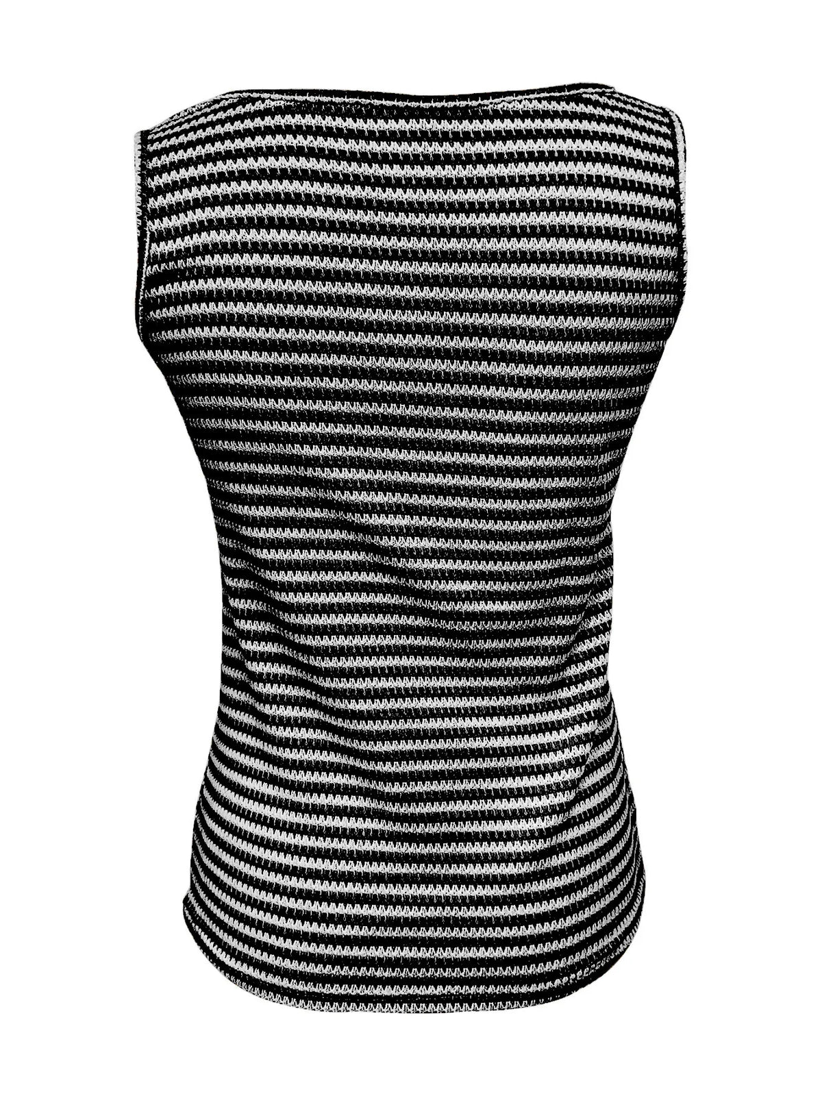 Striped Round Neck Tank Top - Ladyez