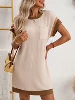 Round Neck Short Sleeve Mini Dress