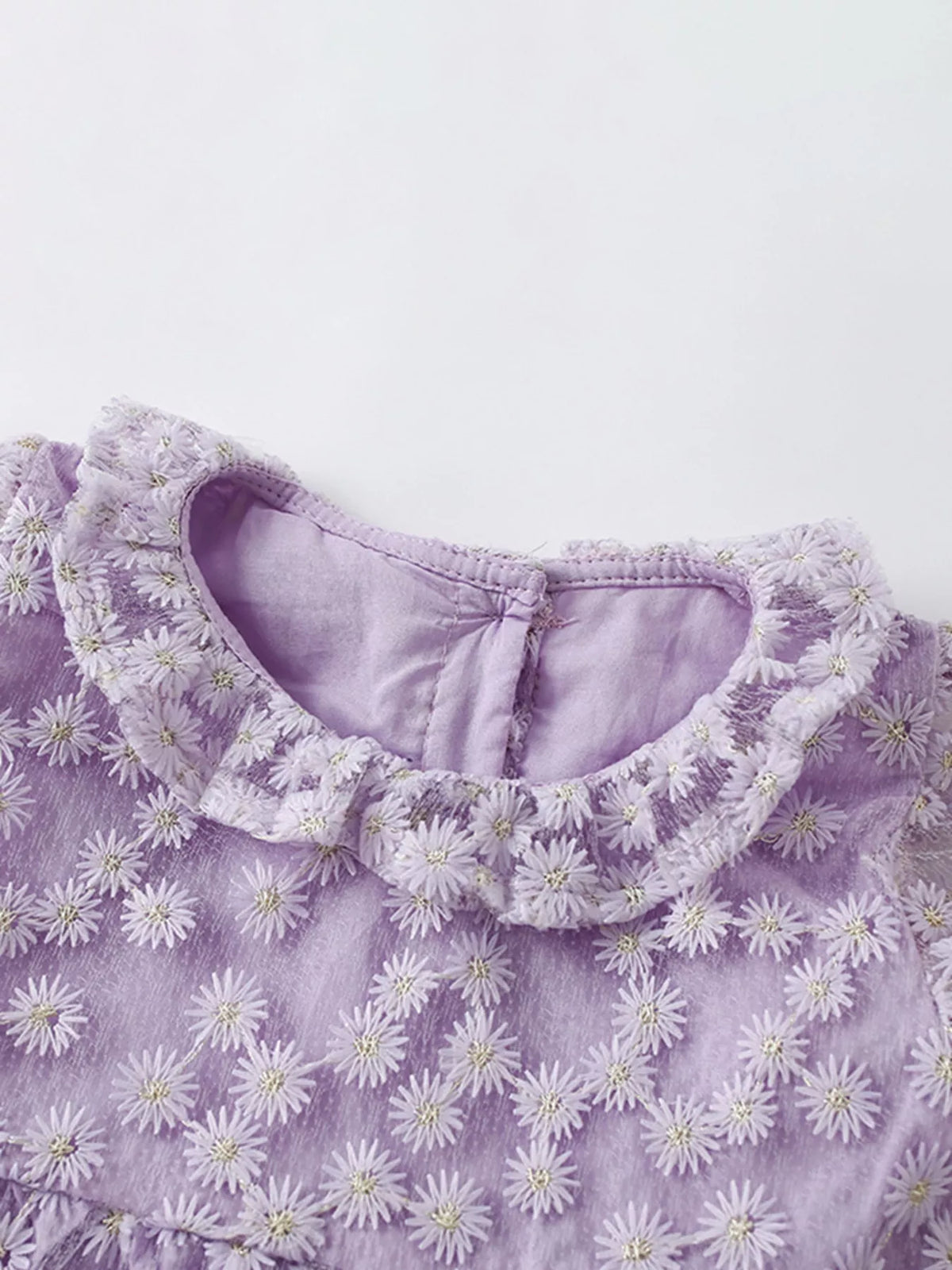 Children's Floral Lace Ruffle Sleeve Party Dress