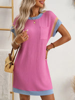 Round Neck Short Sleeve Mini Dress