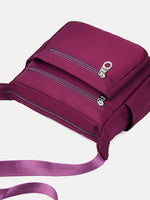 Multi-Pocket Lightweight Nylon Crossbody Bag