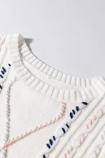 Cable Knit Short Sleeve Sweater