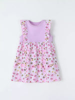 Children's Floral Ruffle Sleeve Dress