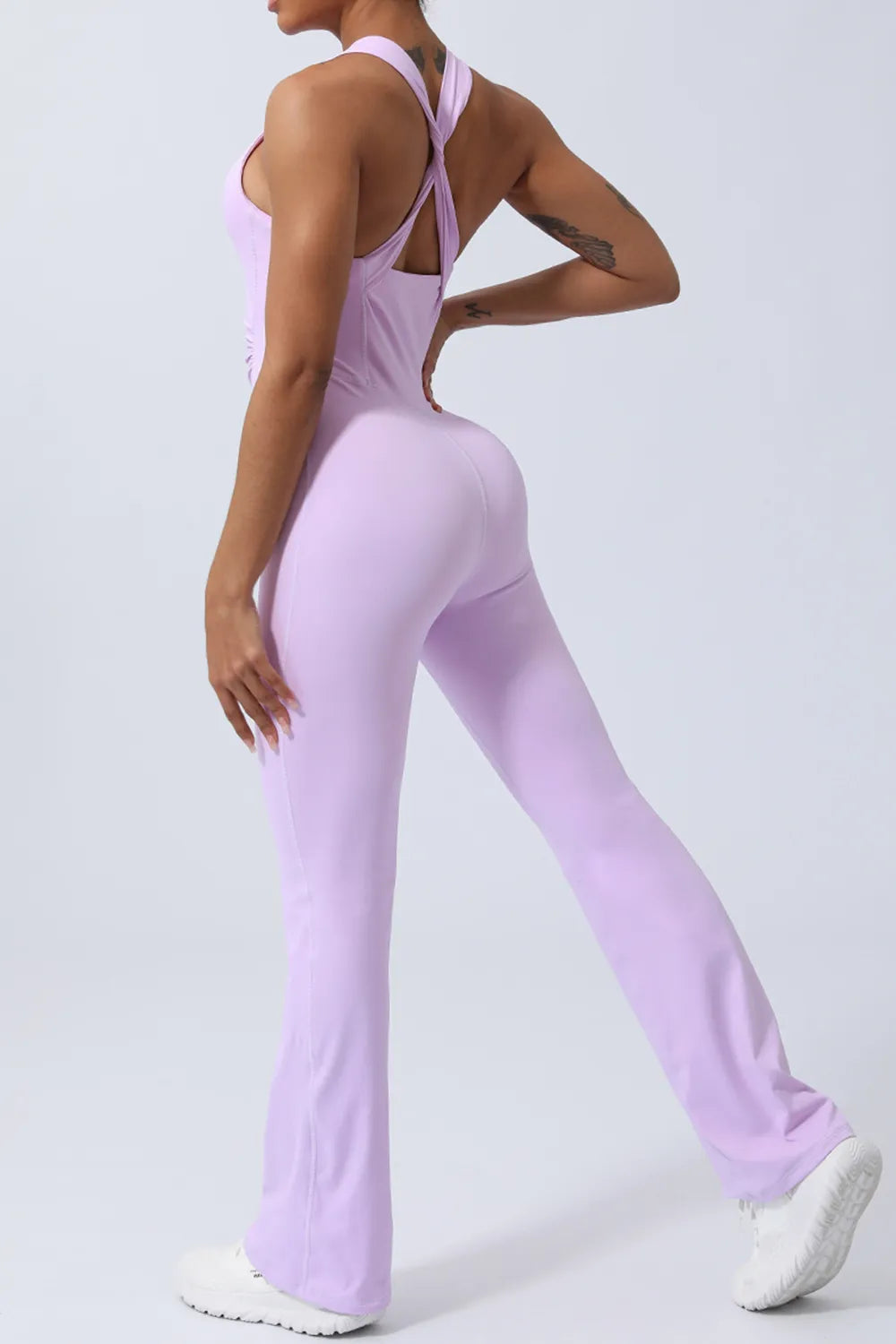 Crisscross Wide Strap Sleeveless Jumpsuit - Ladyez