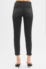 RISEN Full Size Tummy Control Mid Rise Crop Skinny Jeans Plus Size - Ladyez