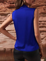 Sleeveless Wrap Draped Blouse - Ladyez