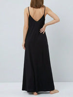 Sleeveless V-Neck Maxi Dress with Pockets