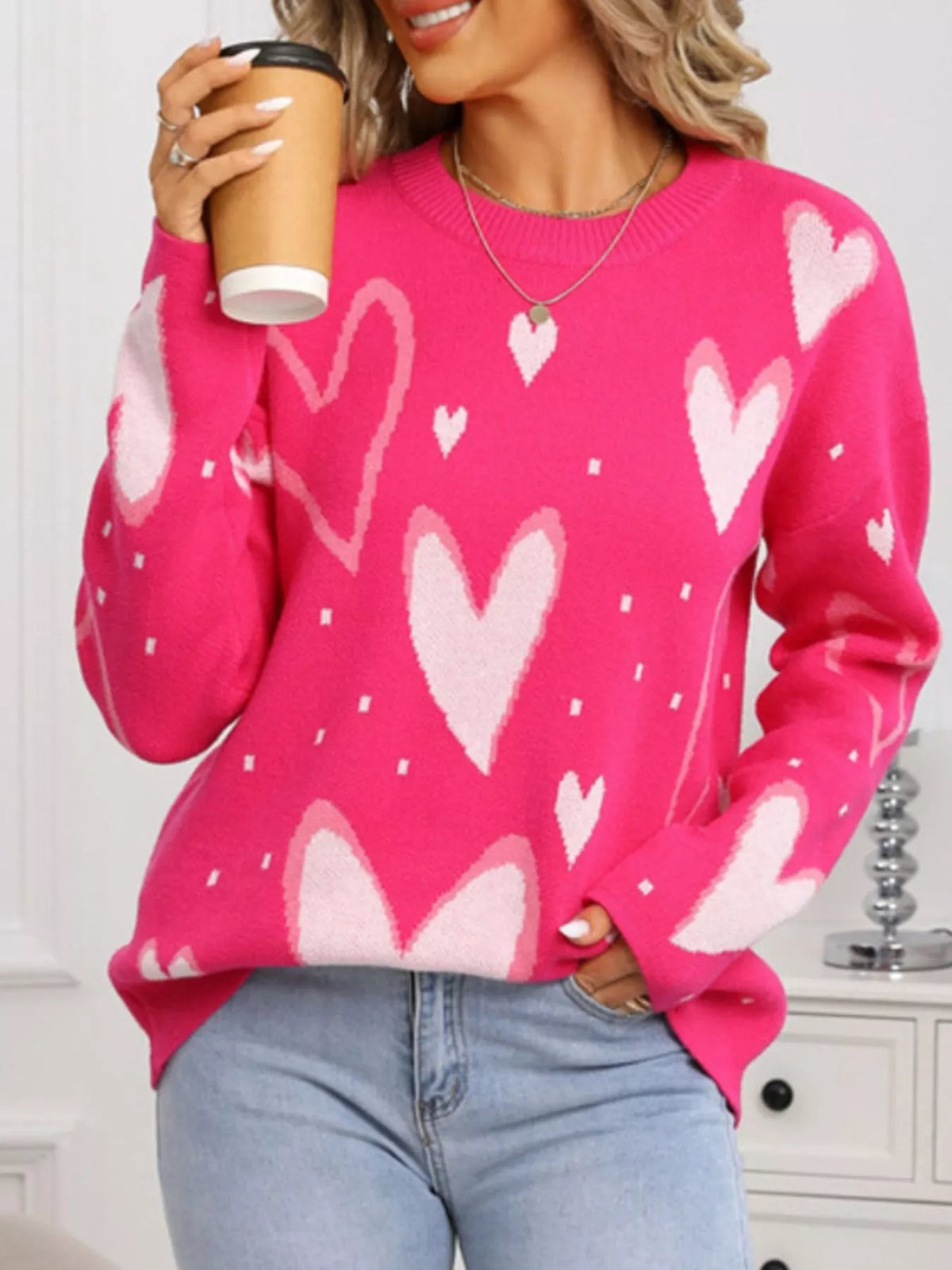 Valentine's Day Heart Crew Neck Sweater