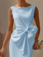Full Size Bowknot Front Sleeveless Dress Plus Size