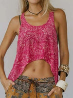 Printed Scoop Neck Tank - Ladyez