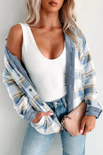 Corduroy Plaid Button-Up Shacket
