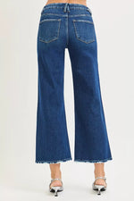 RISEN Tummy Control 4 Way Stretch High Rise Crop Wide Leg Jeans