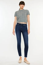 Kancan High-Rise Slim Fit Raw Hem Ankle Jeans - Ladyez