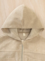 Children's Casual Corduroy Hooded Jacket