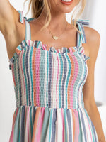 Contrast Striped Square Neck Cami Dress